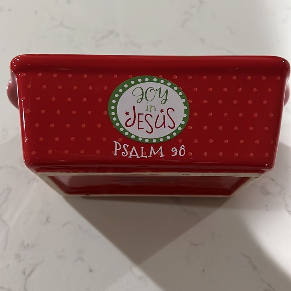 Christmas Red Ceramic Rectangular Cookware - Picture 2 of 10